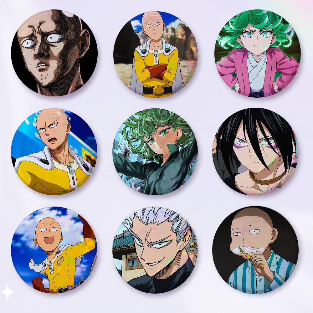 Men Accessories For Birthday Gift - A-O-One P-Punch Man Anime Round Badges,