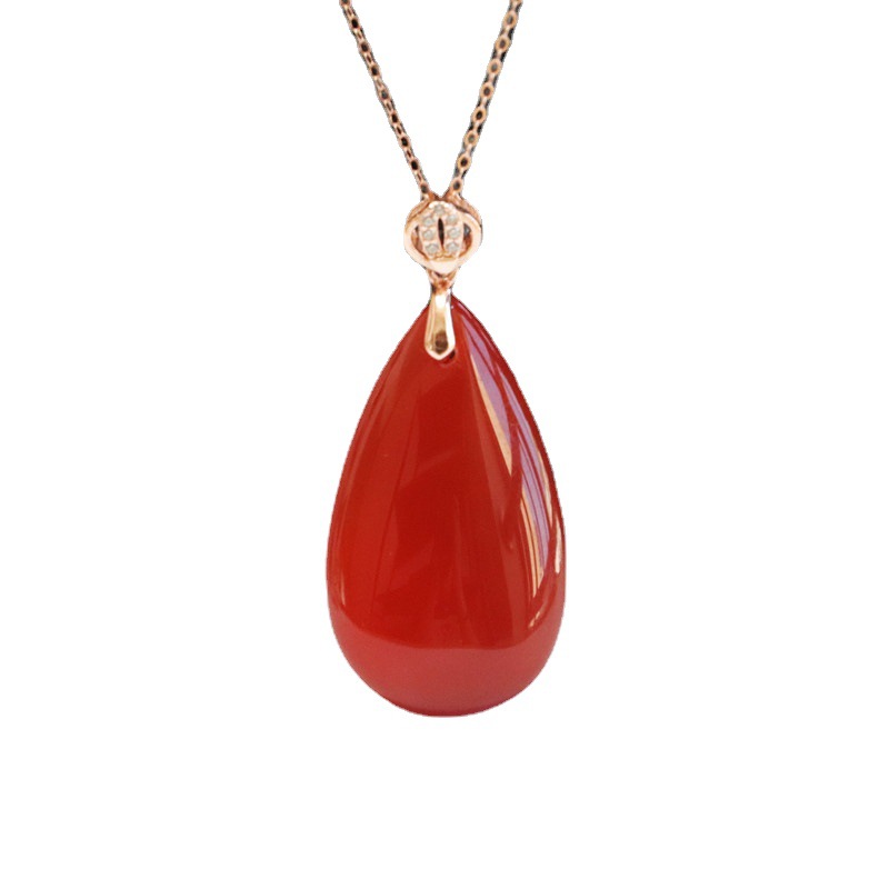 Men'S Accessories Drop Shipping - S925 Silver Inlaid Natural Red Agate
