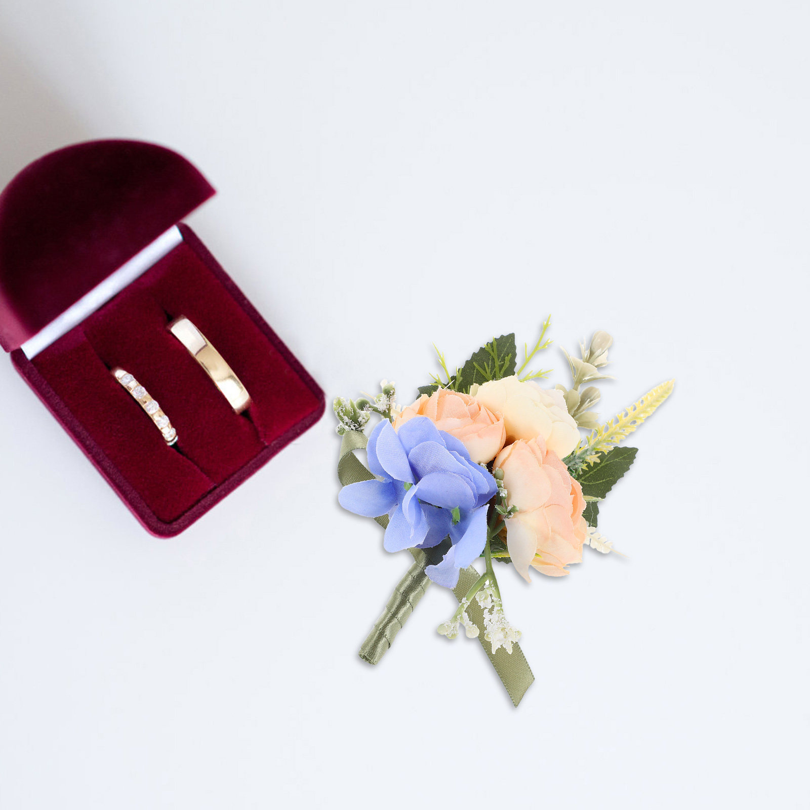 Wedding Boutonniere Artificial - Men Accessories Elegant 评论和价格