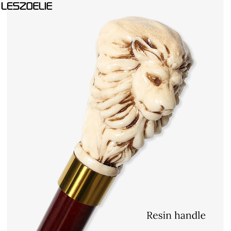 Antique Resin Lion Head Walkin - Men Accessories Elegant 评论和价格
