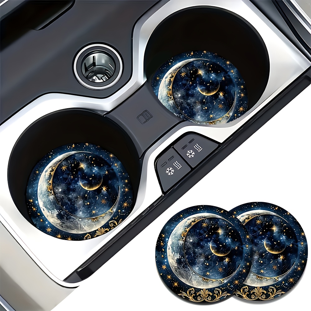 2pcs Starry Night Moon Car Cup - Men Accessories Box 评论和价格