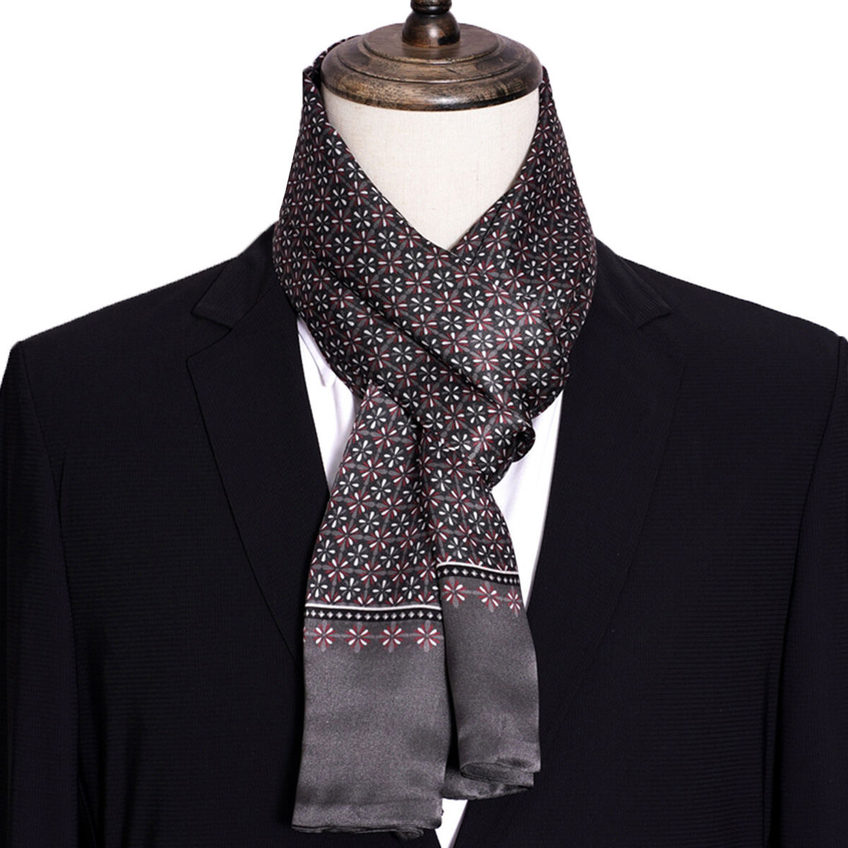 New Men's Stripe Silk Scarf Ho - Men Accessories For Travel 评论和价格
