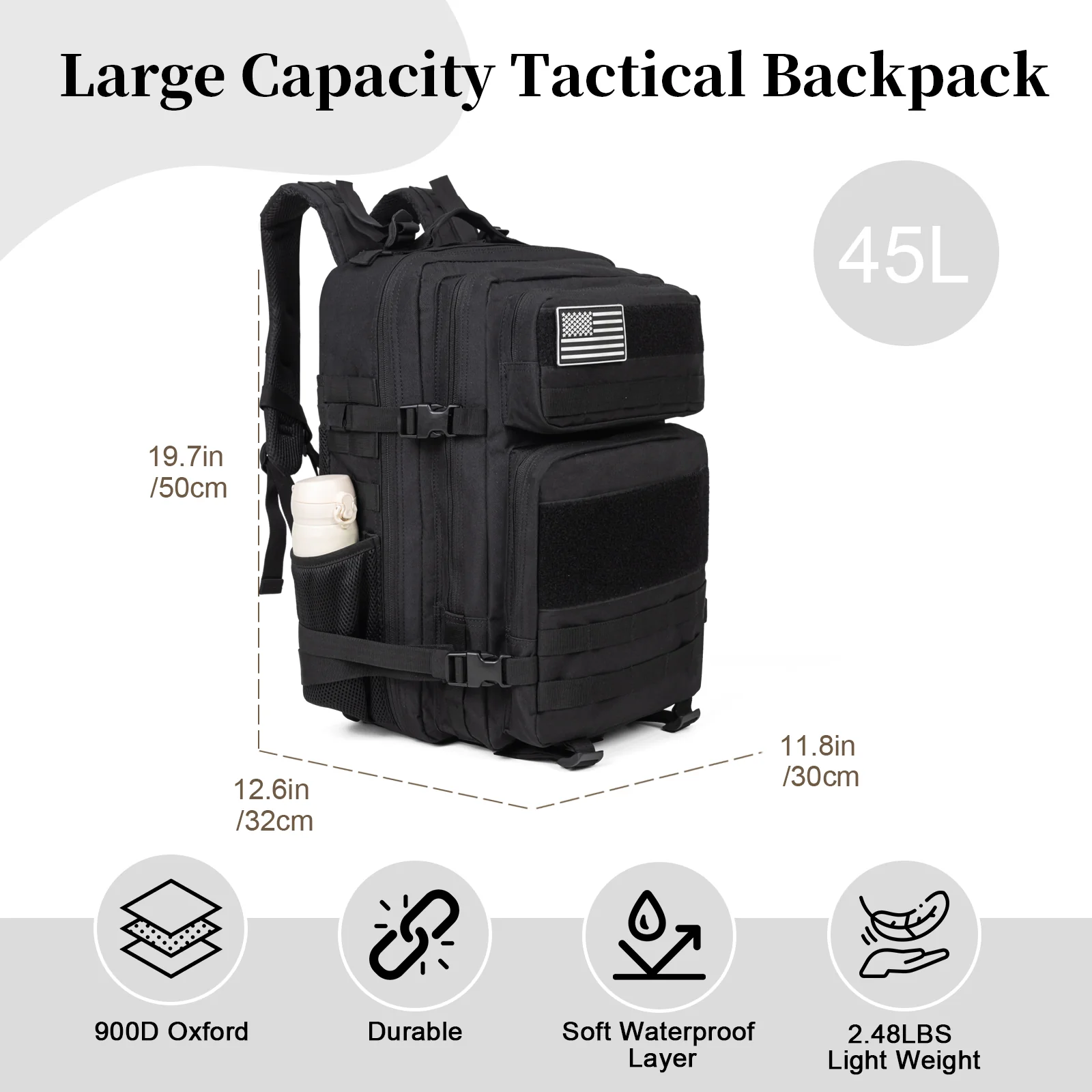 60L Army Military Tactical Bac - Men Accessories For Travel 评论和价格