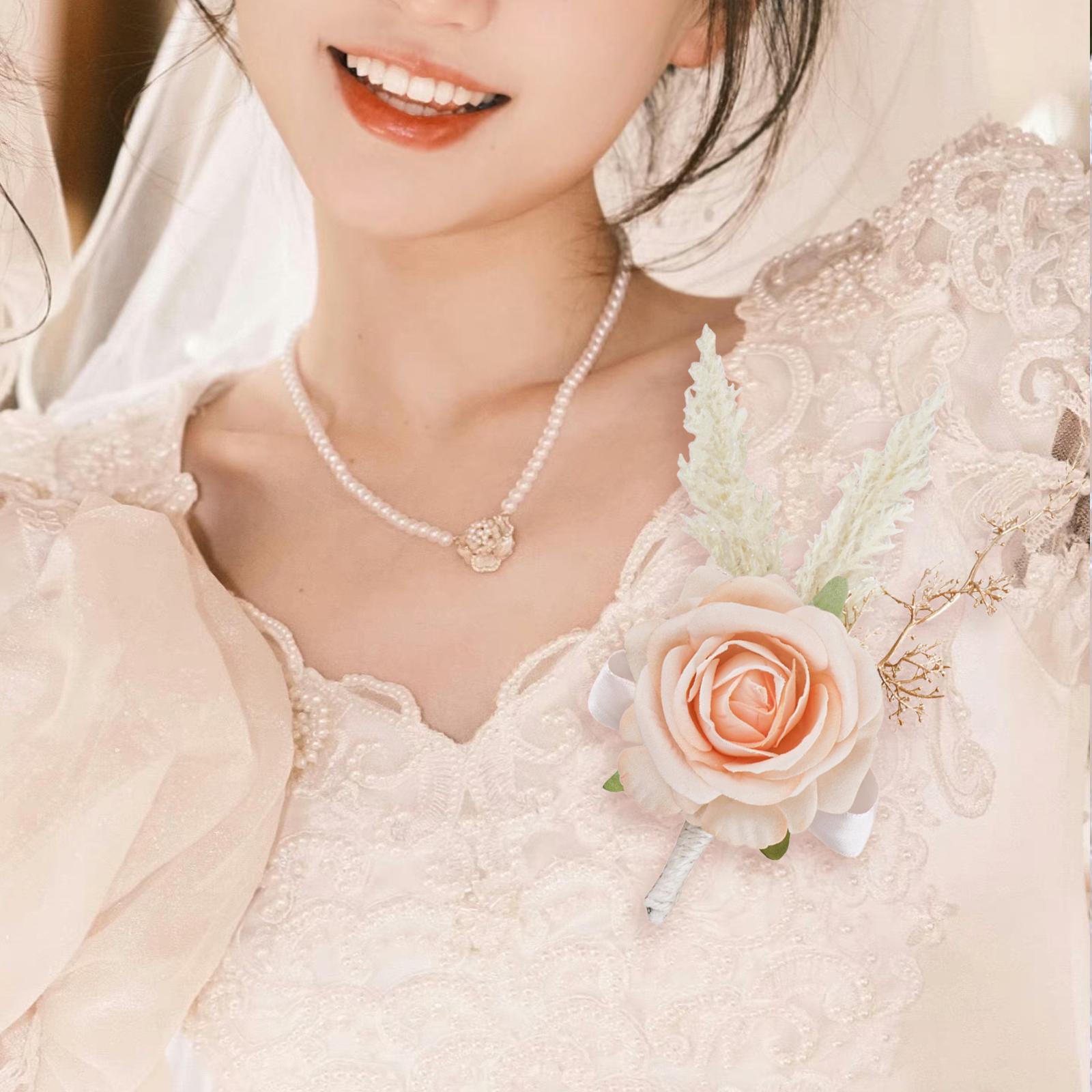 Elegant Rose Boutonniere Handm - Men Accessories Elegant 评论和价格