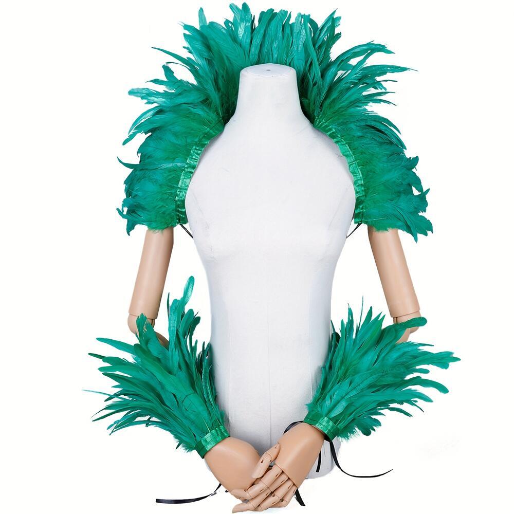 Elegant Red Feathers Women's S - Men Accessories Elegant 评论和价格