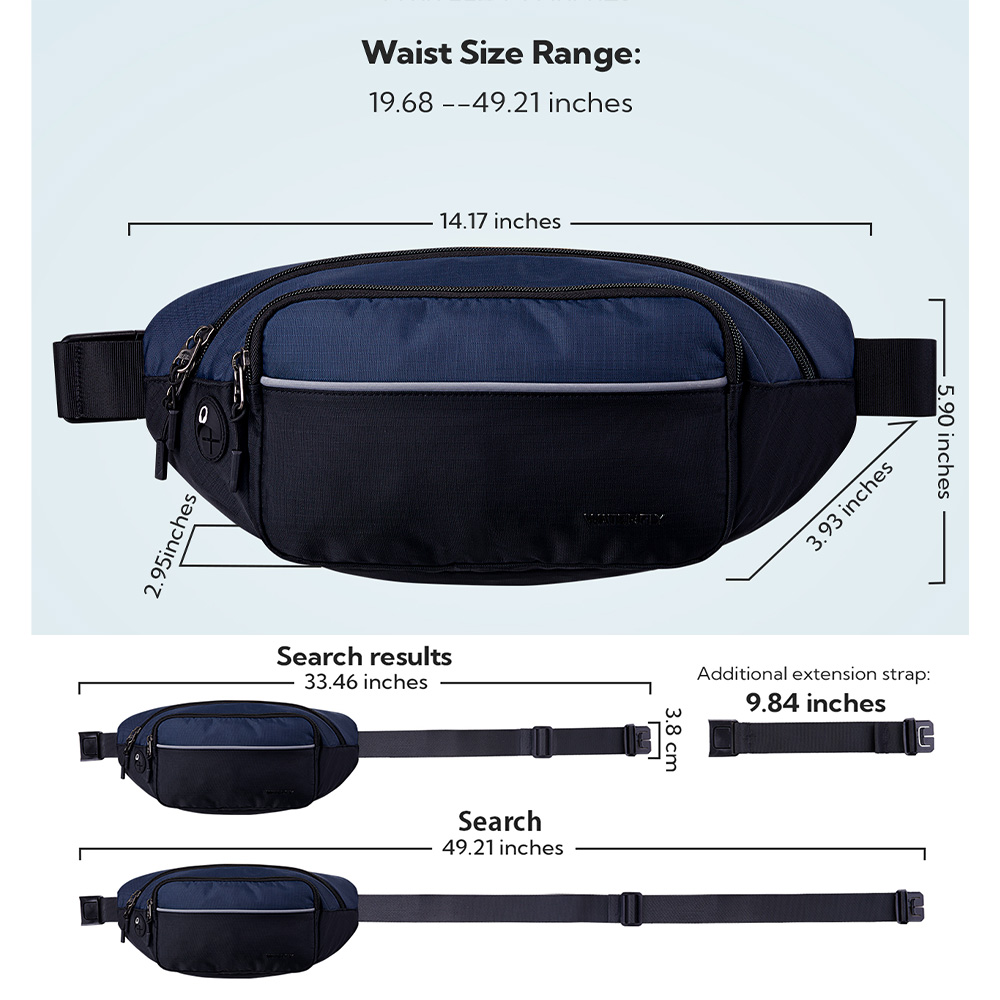 WATERFLY Fanny Pack Waist Bag  - Men Accessories For Travel 评论和价格