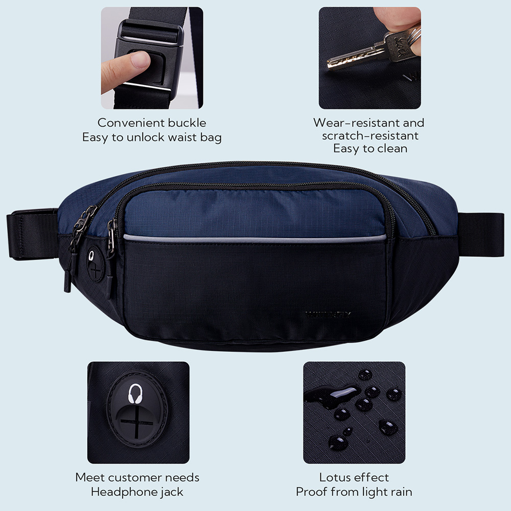 WATERFLY Fanny Pack Waist Bag  - Men Accessories For Travel 评论和价格