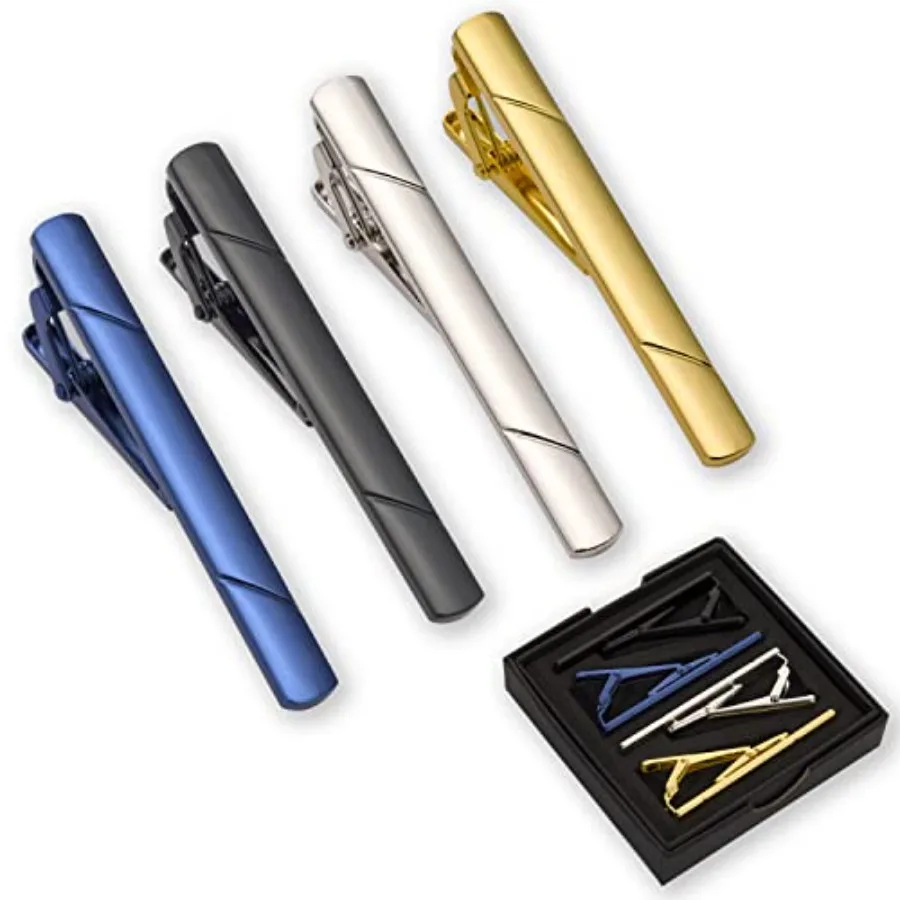 4Pcs Tie Clips For Men Tie Bar - Men Accessories Box 评论和价格