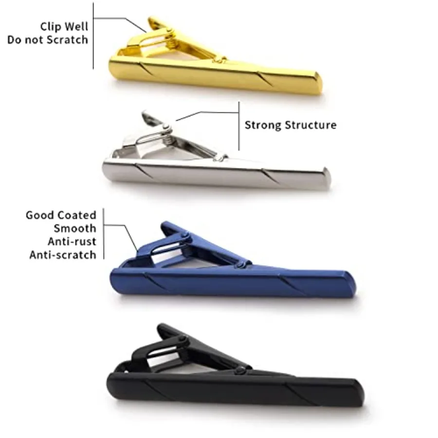 4Pcs Tie Clips For Men Tie Bar - Men Accessories Box 评论和价格